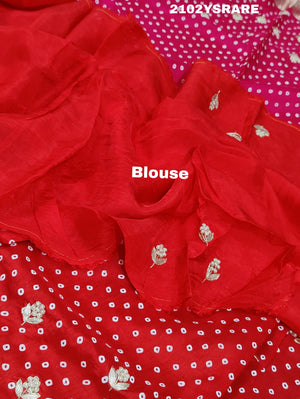 By Bandhani Saree With Gota Patti Work