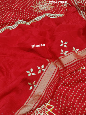 By Bandhani Saree With Gotapatti Work 
