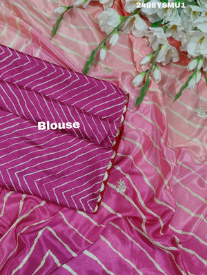 Silk Leheriya Saree with Traditional Gotapatti Detailing in multi colour