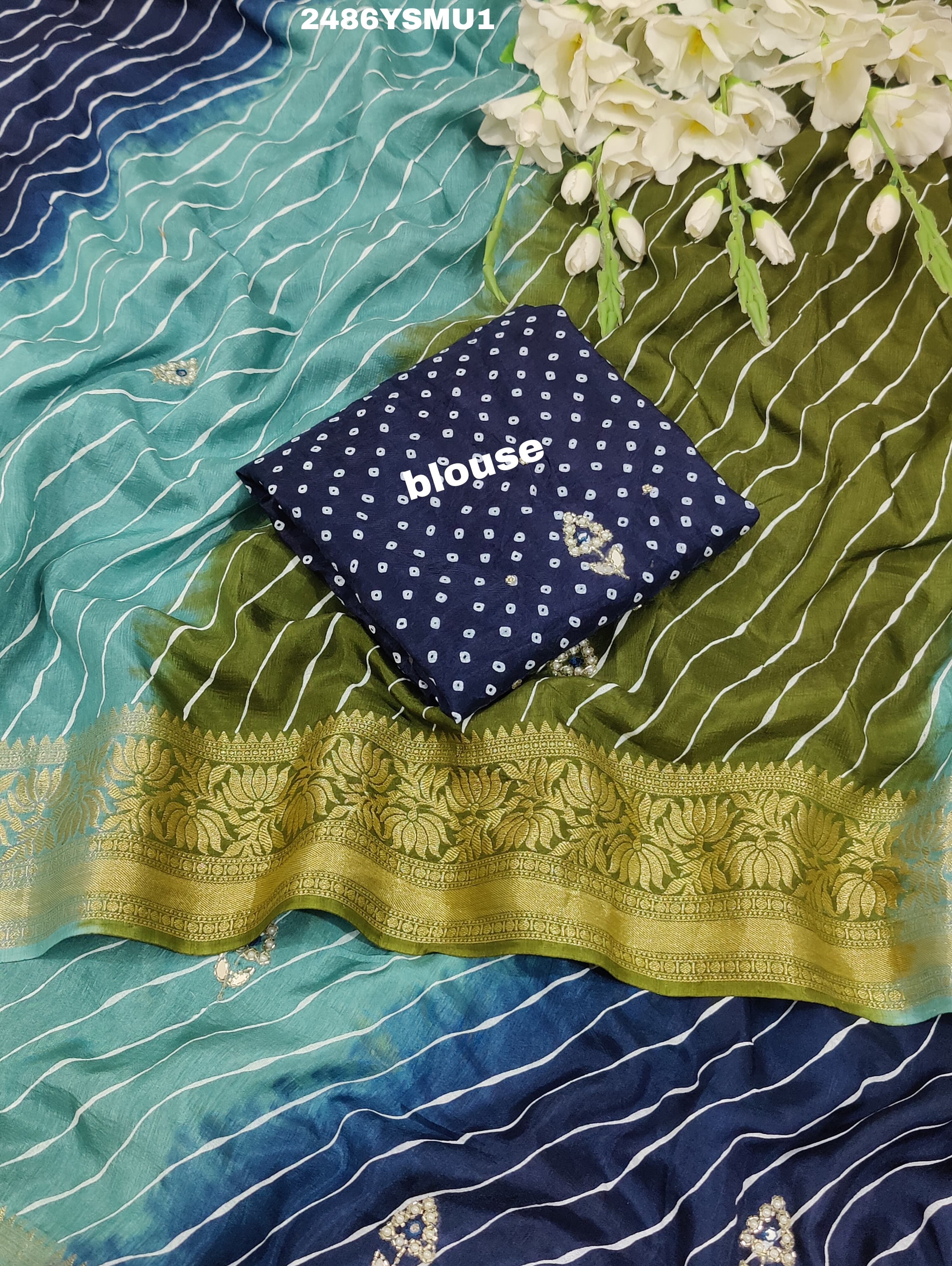 By Banaras Saree With  Gotapatti Work