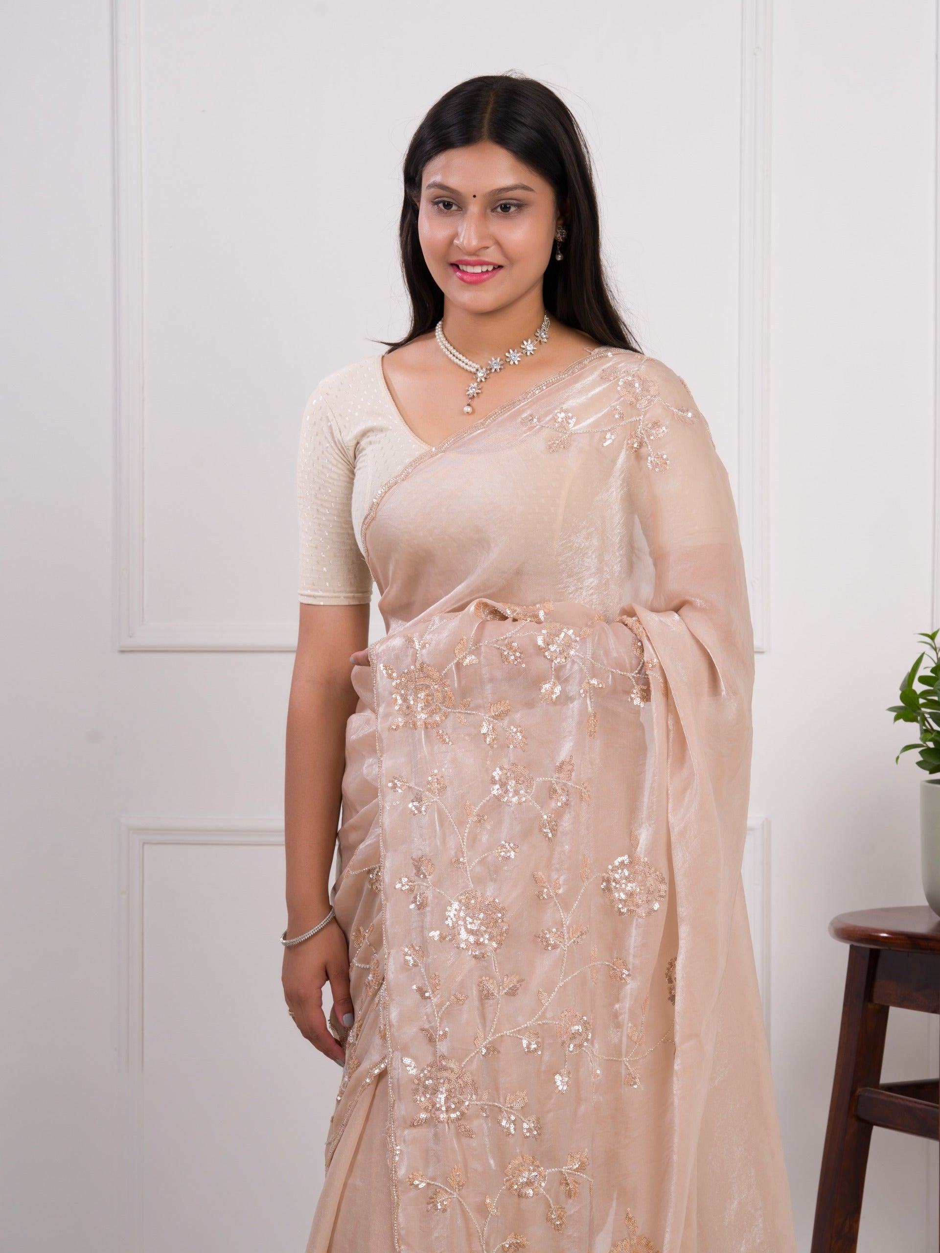 Tanmira New Latest Organza Bollywood Style With Cutdana tari Work Saree VSW