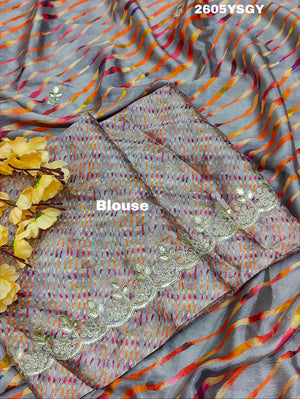 By New Launch Cotton Silk Leheriya Style with Gotapatti Work Saree