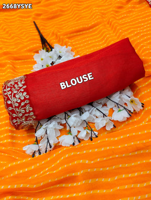 By New Spiceal Chiffon Leheriya Style With Embroidery Border Work Saree