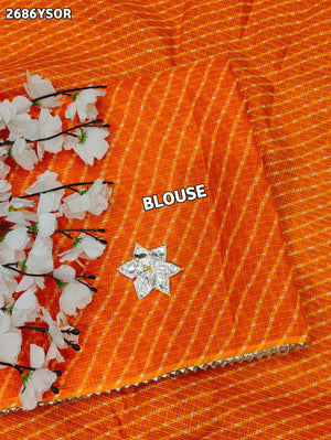 By Leheriya Style With Gotapatti Work Saree