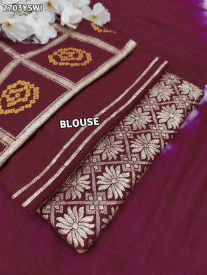 By Beautiful Bandhani Saree with Gotapatti Work