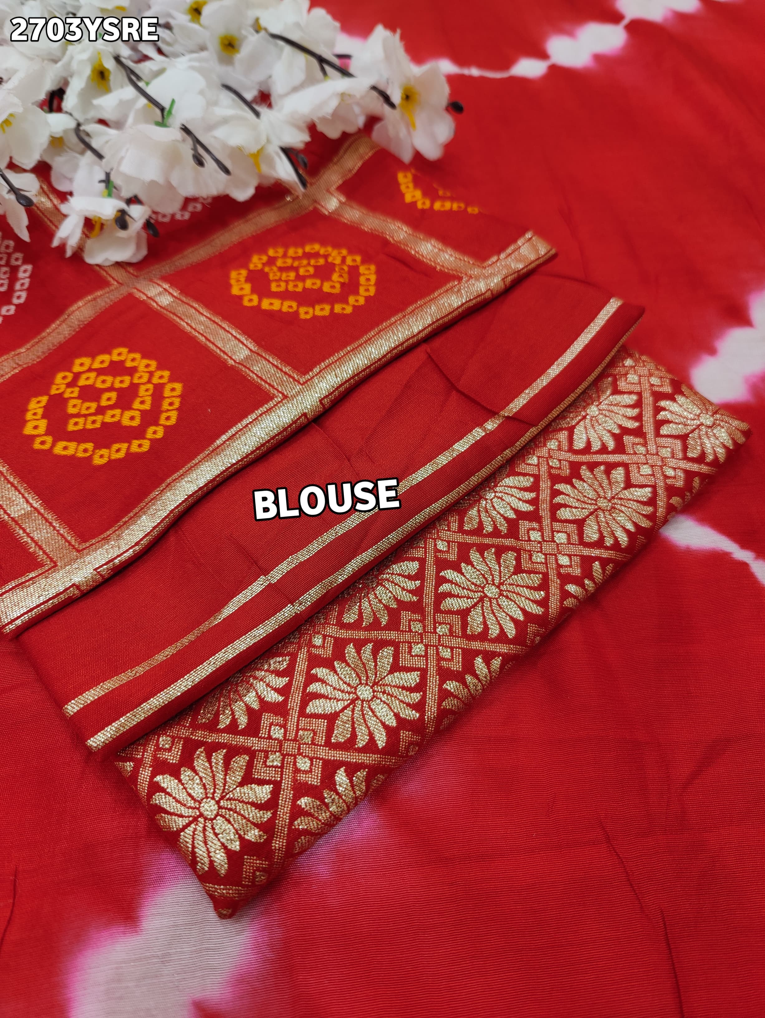 By Bandhani Saree with Gotapatti Work 