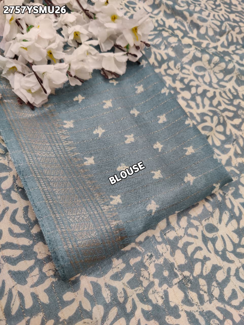 By Printed Style With Zari border Saree