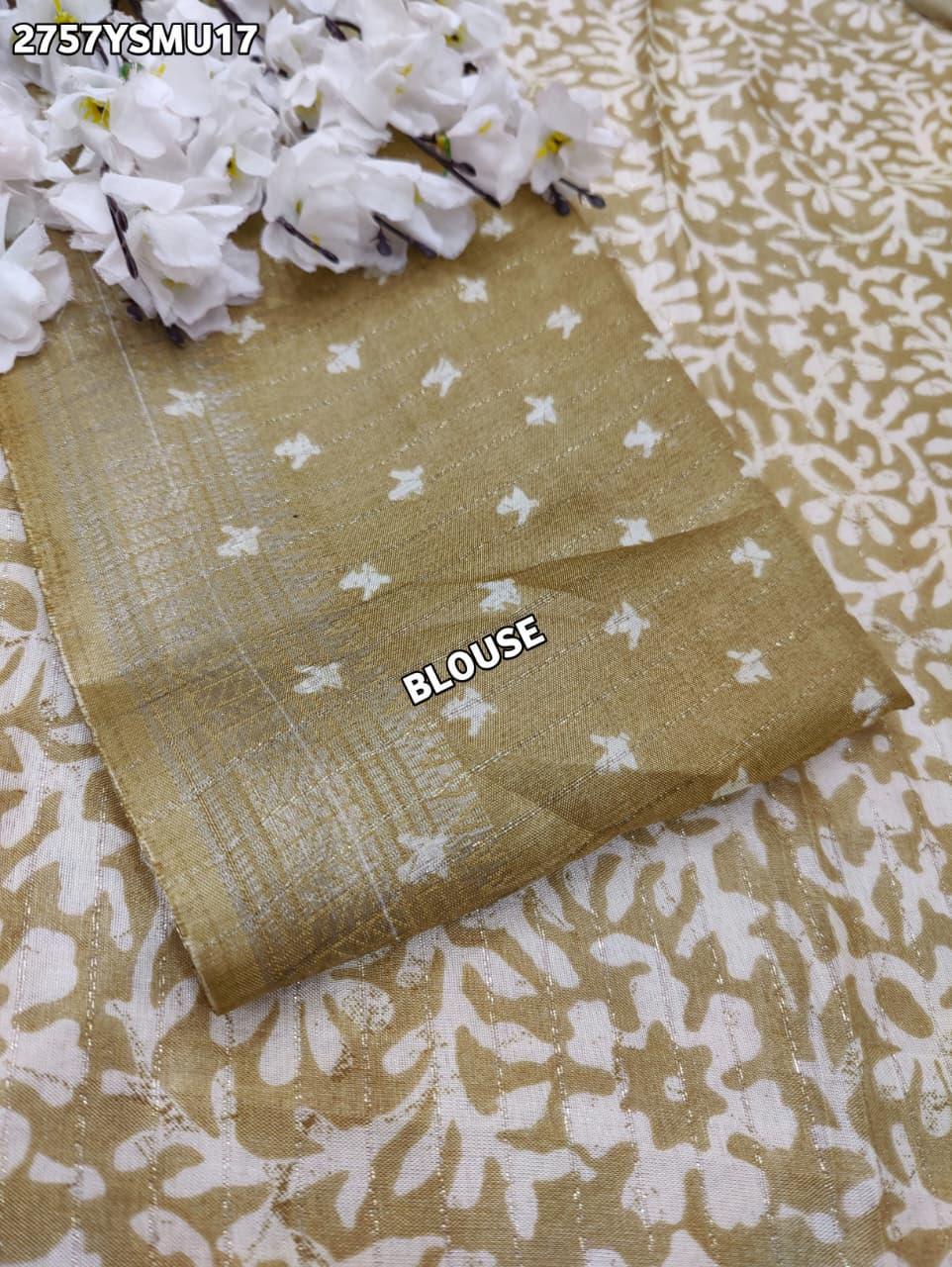 By Printed Style With Zari border Saree