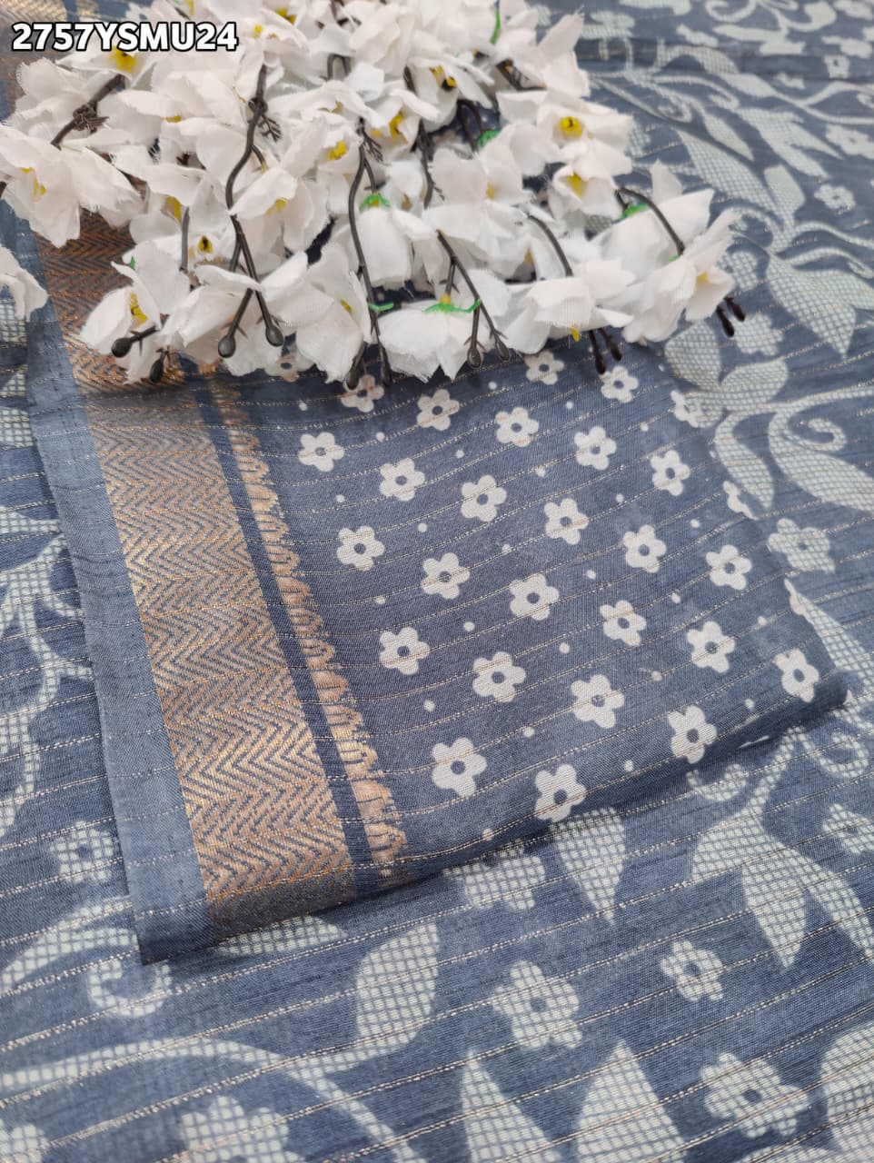 By Printed Style With Zari border