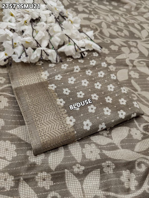 By Printed Saree With Zari border