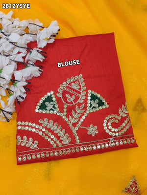 By Jaipuri  Saree With Haldi  Wear