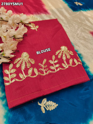 By Faag Saree With Gotapatti Work 