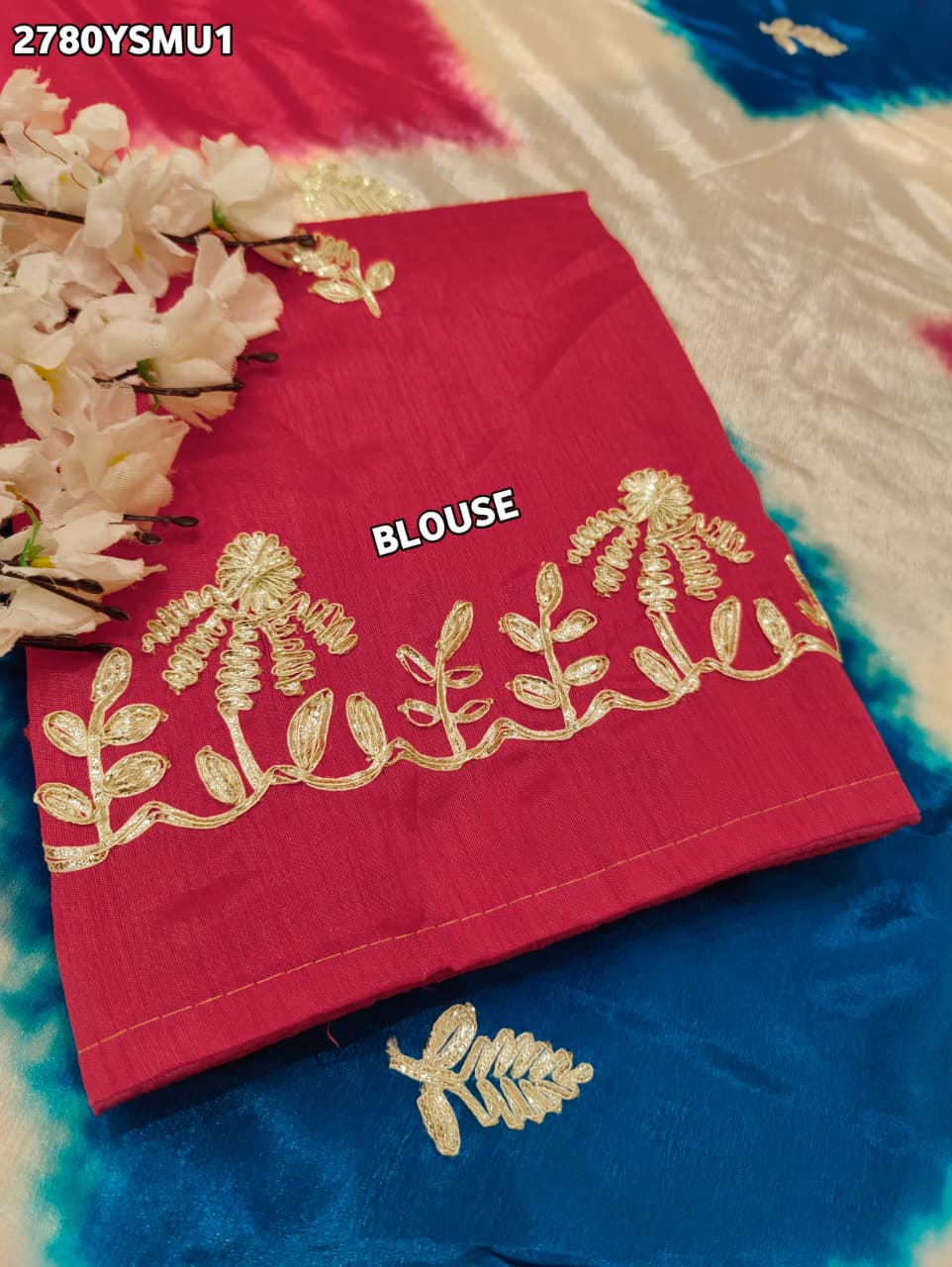By Faag Saree With Gotapatti Work 