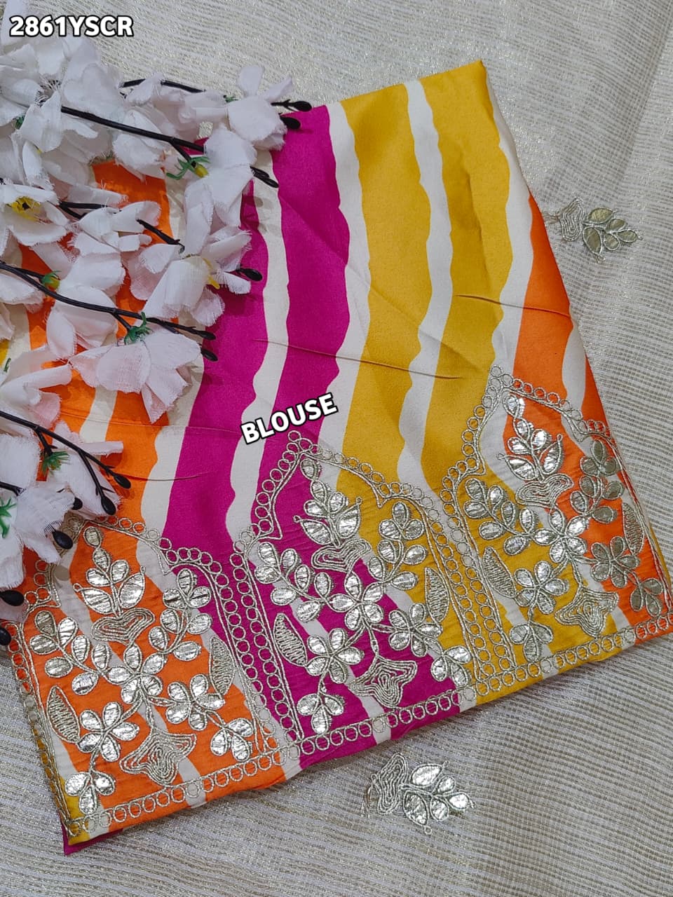 By Kota Doria  Saree With Traditional Wear
