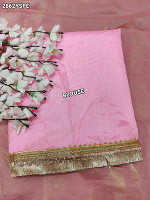 By Chiffon Tissue Saree  With Party Wear