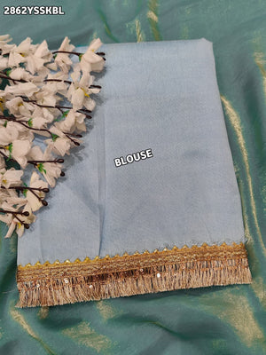 By Chiffon Tissue Saree  With Party Wear