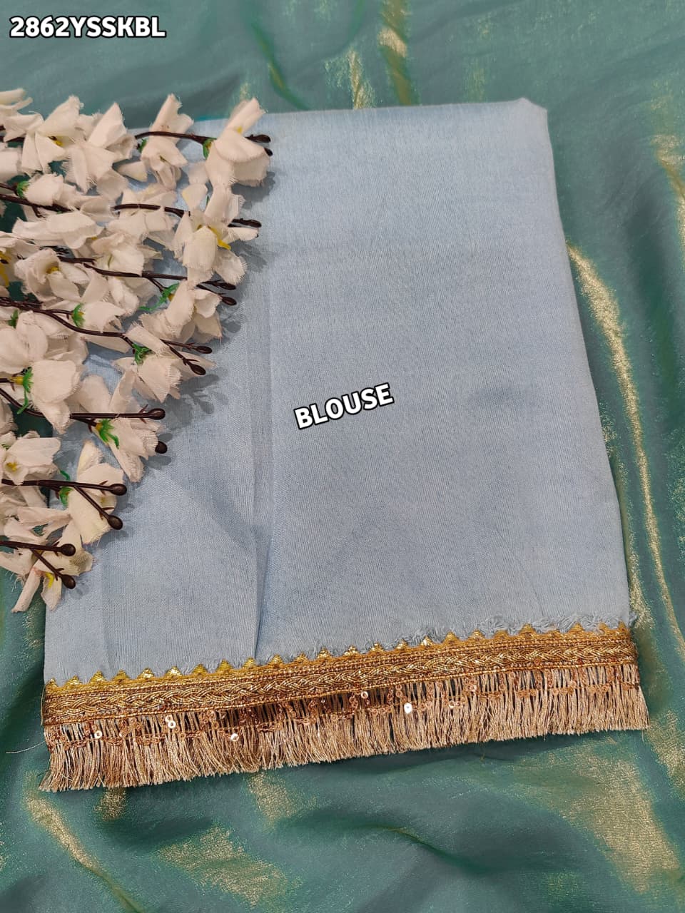 By Chiffon Tissue Saree  With Party Wear
