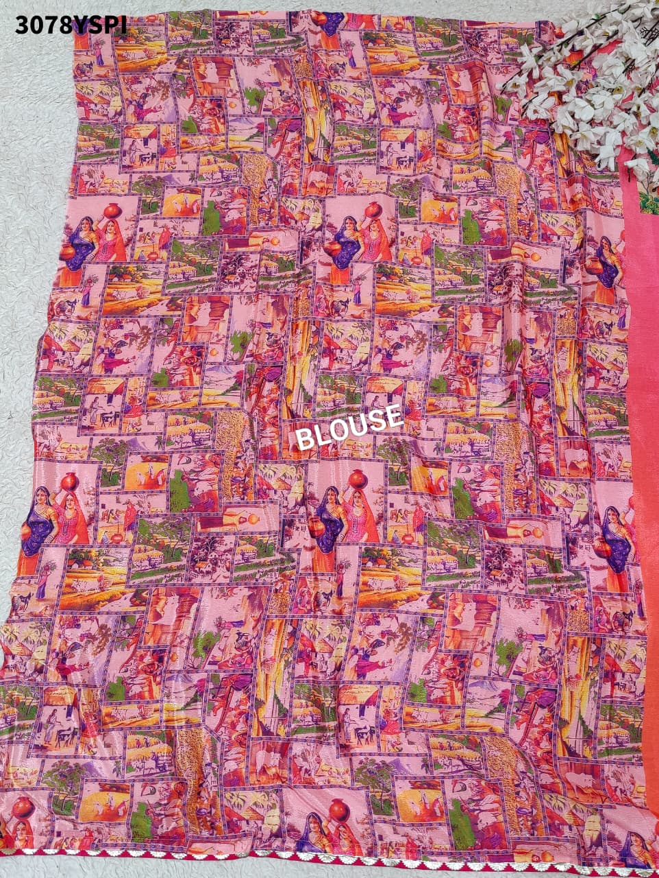 Buy Premium Saree in Kalamkari Style with Gota Detailing Tanmira 