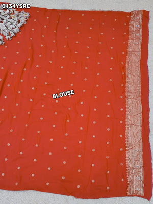 Buy Traditional Banarasi Style Saree With Elegant White Cutdana Work Tanmira  image 8