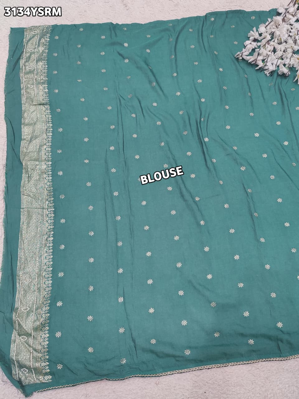 By Traditional Banarasi Style Saree With Elegant White Cutdana Work Tanmira 