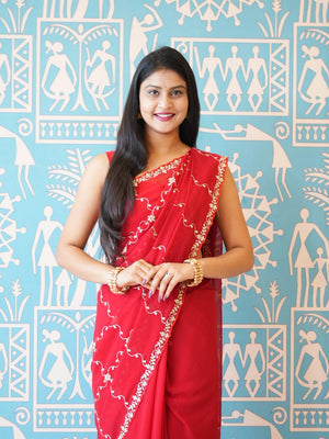 Buy Stylish Festive Wear Saree With Pittan Work Tanmira 