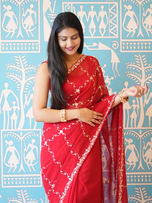 Buy Stylish Festive Wear Saree With Pittan Work Tanmira 