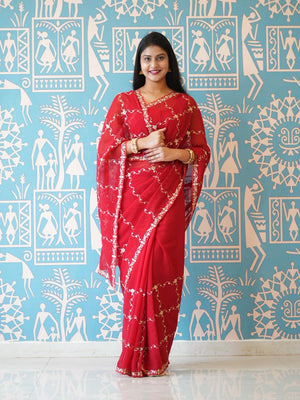 Buy Stylish Festive Wear Saree With Pittan Work Tanmira 