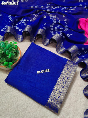 Buy Classic Bandhani Style Saree With Rich Zari Border Work Tanmira 