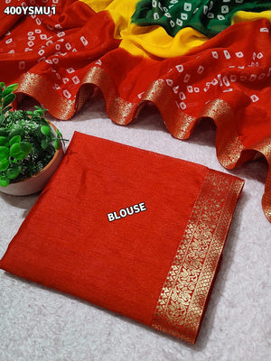 Buy Classic Bandhani Style Saree With Rich Zari Border Work Tanmira 