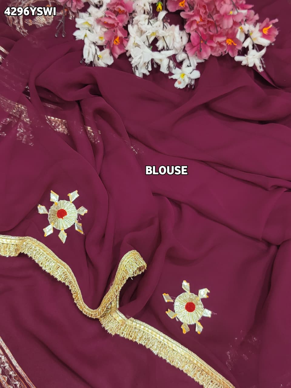Buy Georgette  Saree Traditional Stle With Gota Patti Work tanmira 