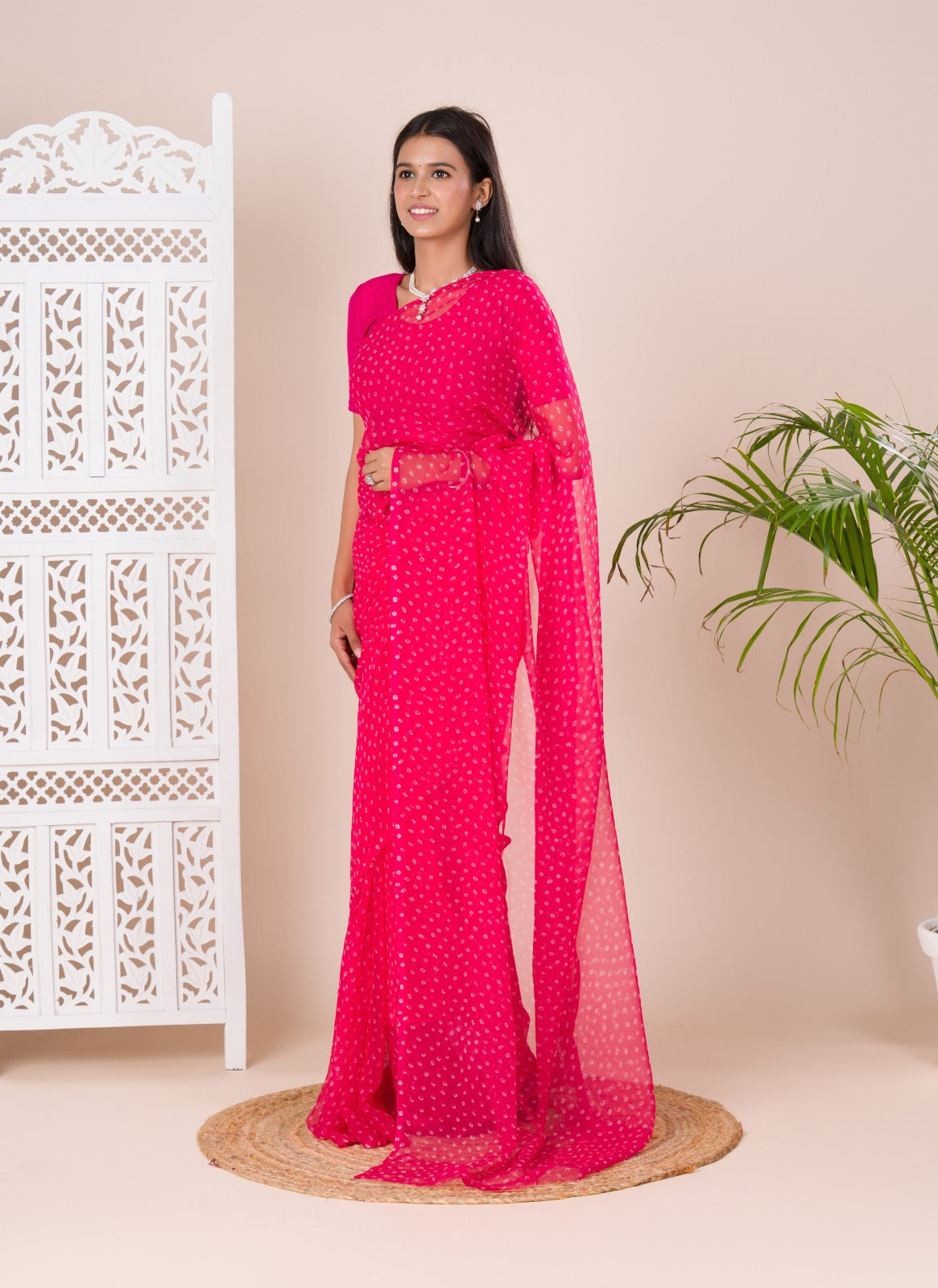 Tanmira New Chiffon Bandhani Light Weight Saree  SUN