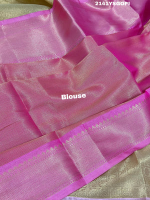  Tissue Silk Kanjivaram Style Banarasi Weaving Saree 