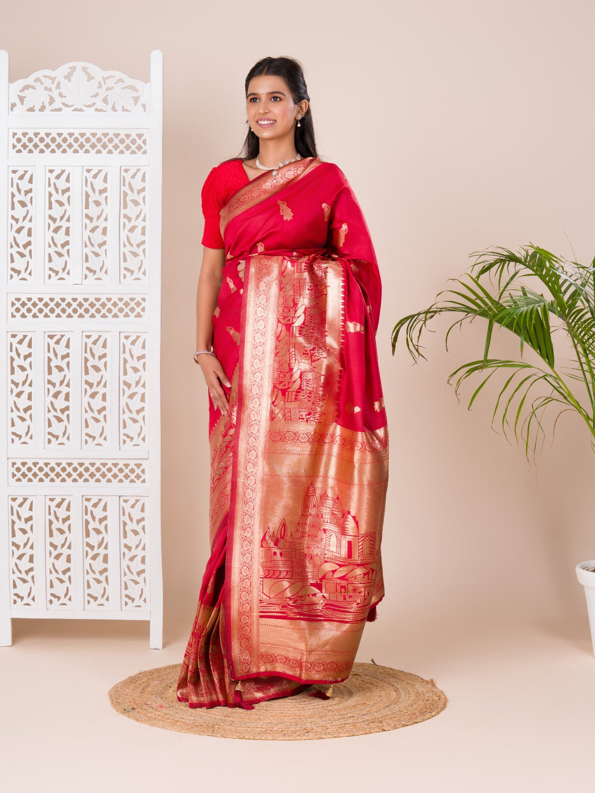 Tanmira New Beautiful Dola Silk Kanjivaram Style With Banarasi Weaving Work Saree DC
