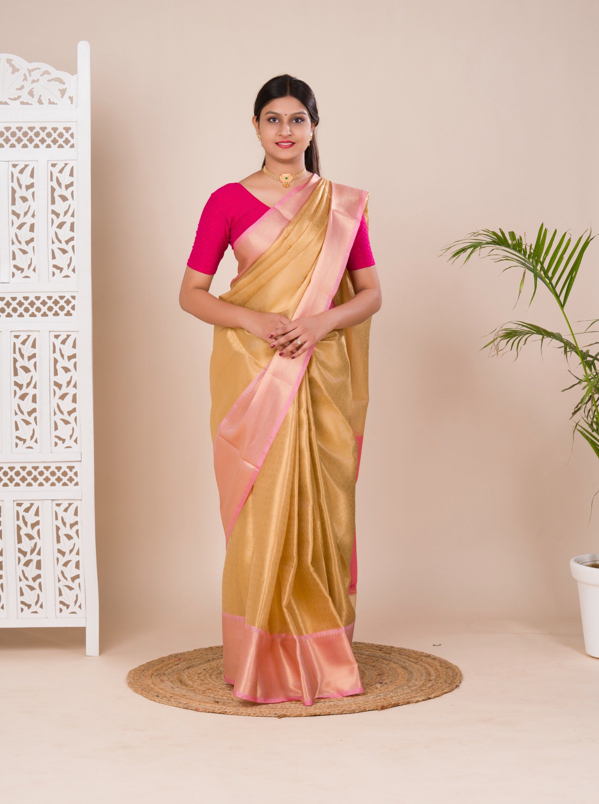 Tanmira Tissue Silk Kanjivaram Style Banarasi Weaving Saree KB