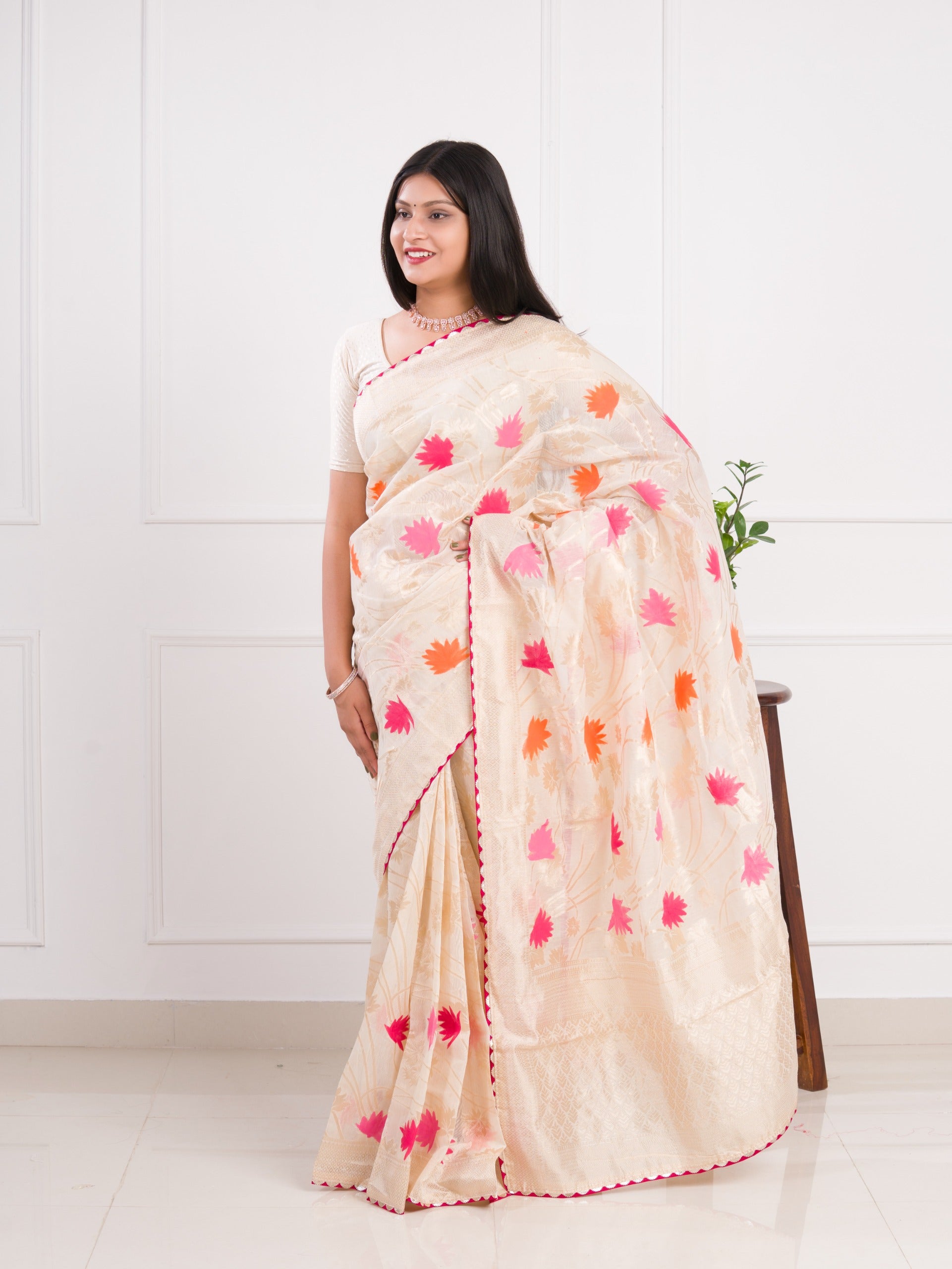 Tanmira New Khaddi Silk With Beautiful Kashmiri Weaving Saree SWA