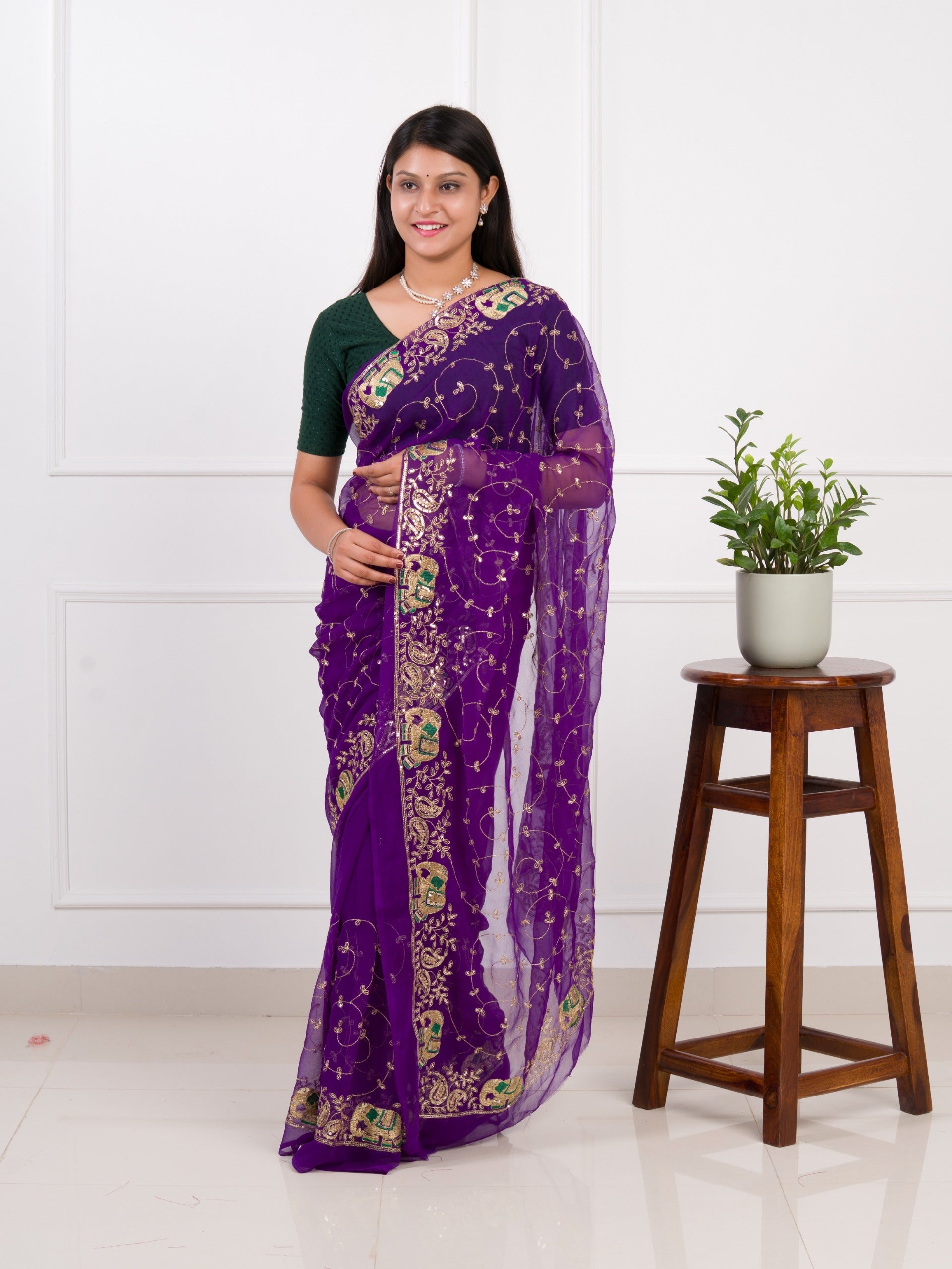 Tanmira New Vibrant Traditional Look with Soft Georgette Saree JAY