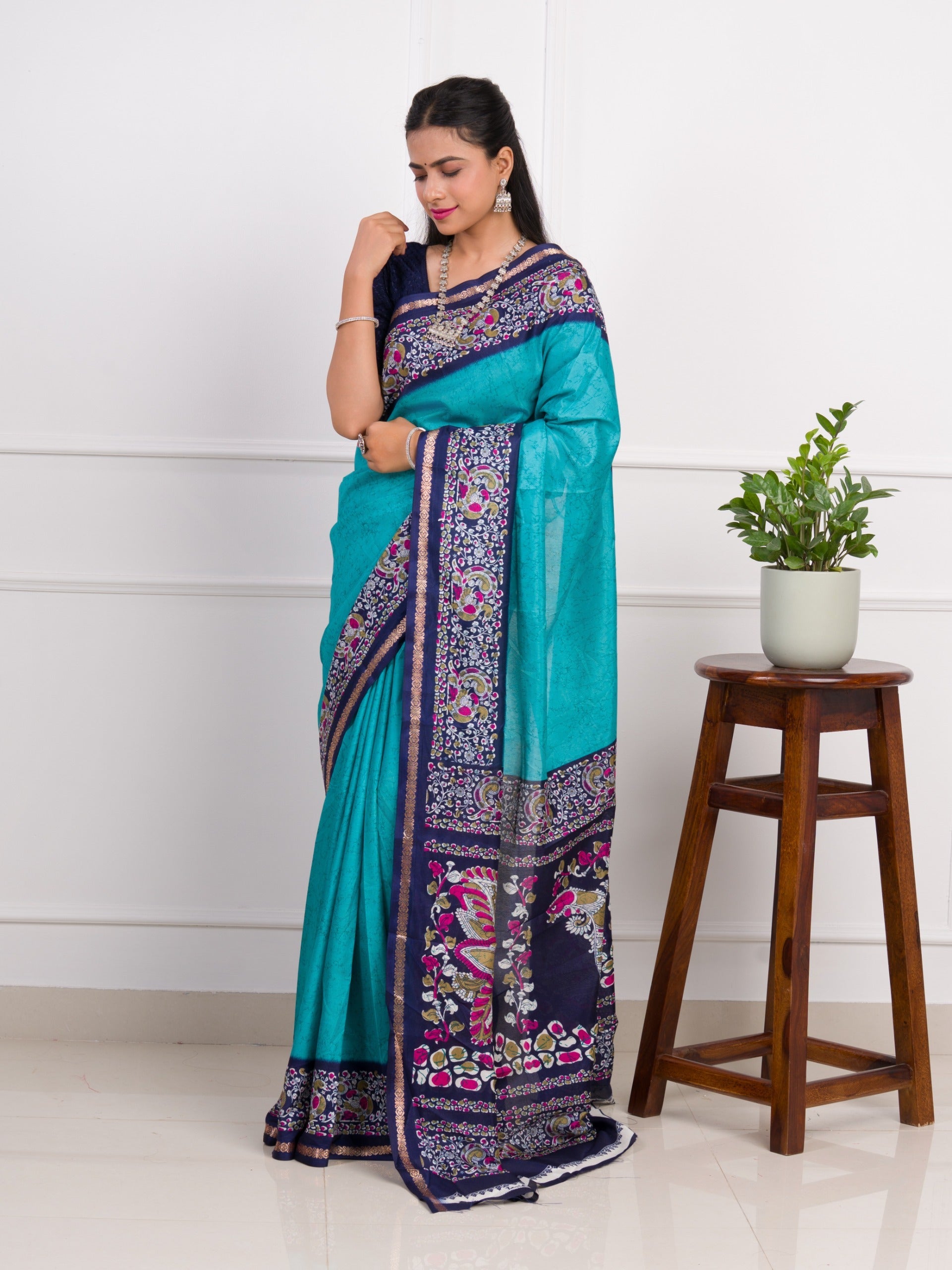 Tanmira Latest Dola Silk Printed Style With Zari Border Work Saree  VJT