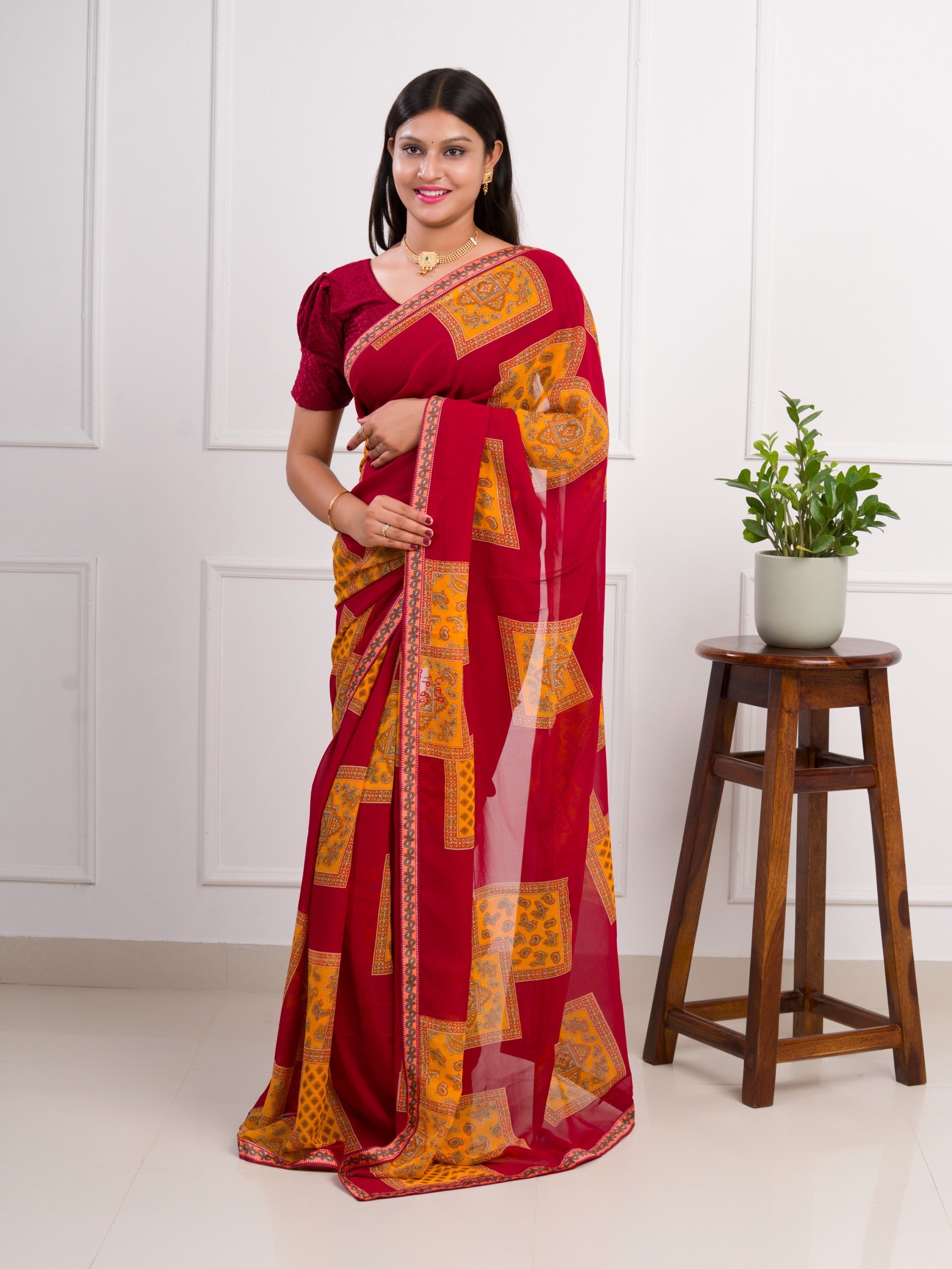 Tanmira New Weightless Fabric Braso Border Printed Saree ADI