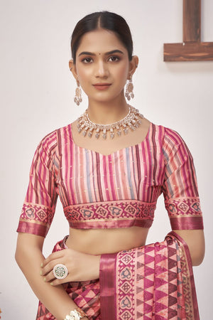 By Printed Saree With Casual Wear
