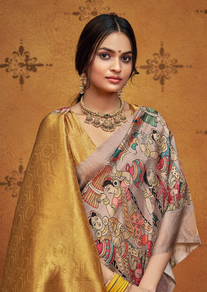 By Kalamkari Saree With Casual Wear