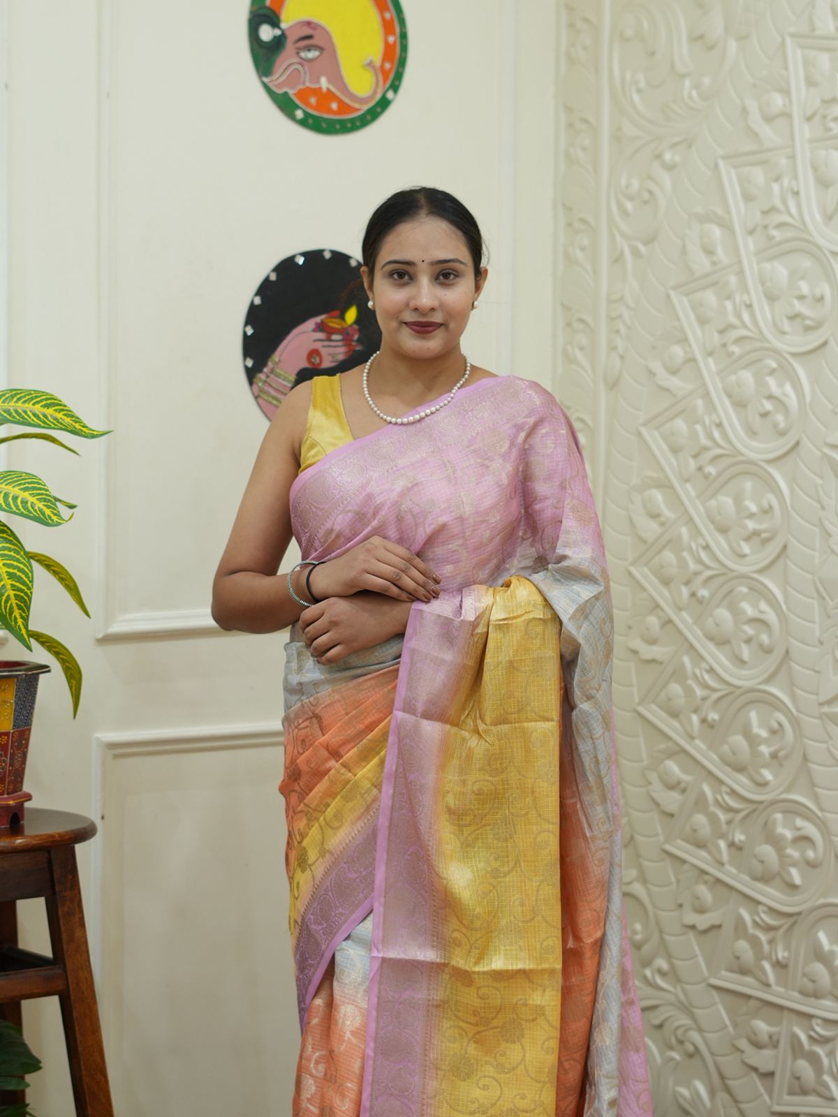  By Banarasi Saree With  Party Wear 