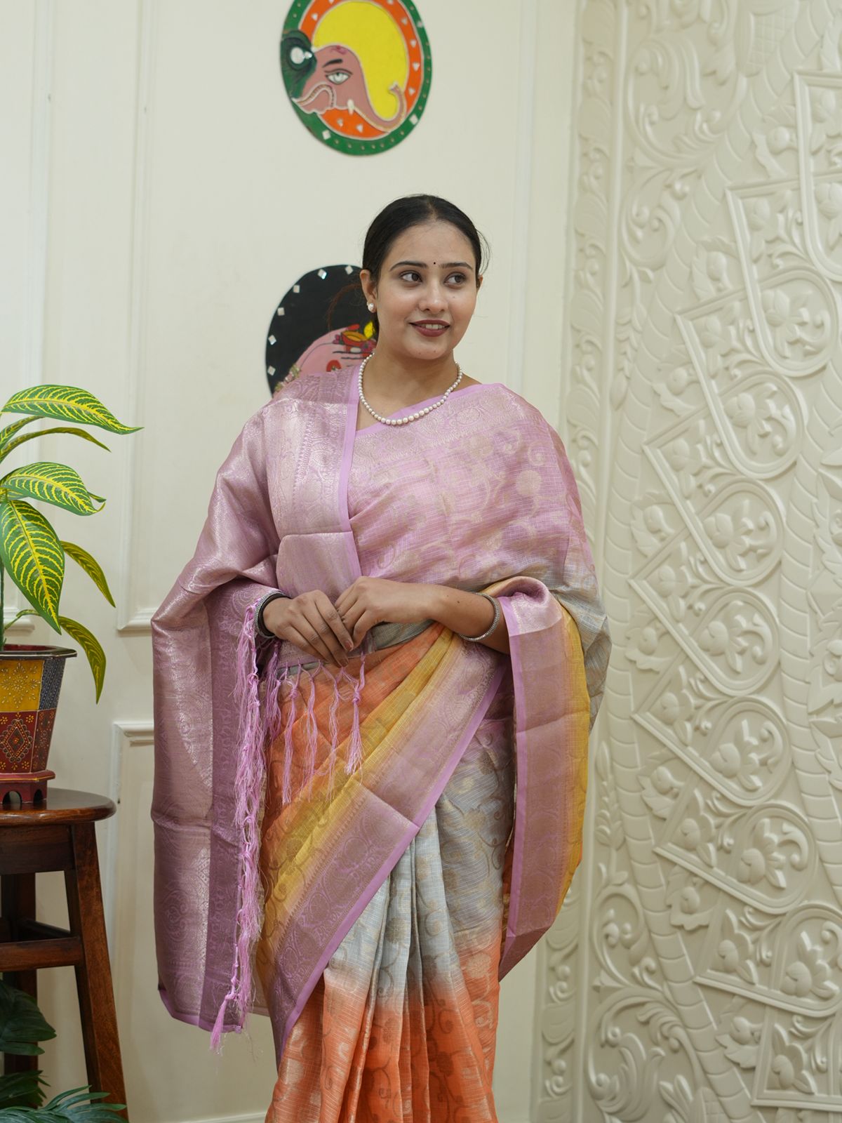  By Banarasi Saree With  Party Wear 