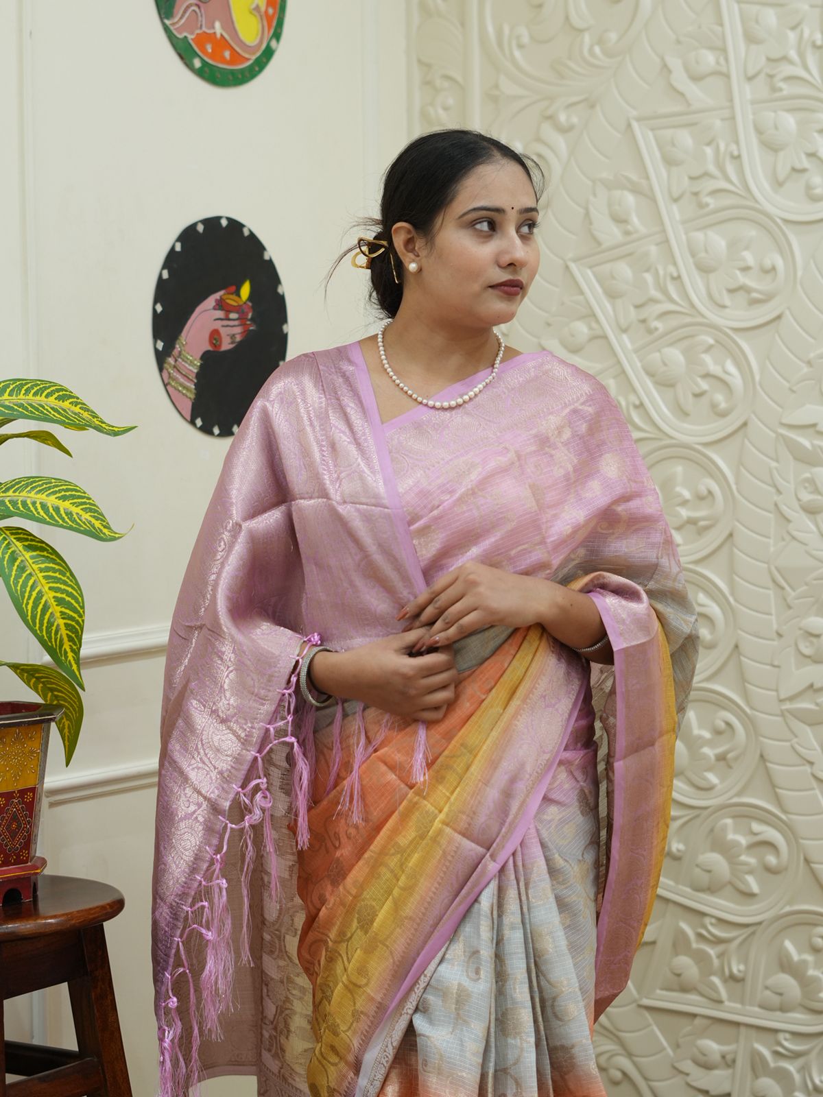 By Banarasi Saree With  Party Wear 