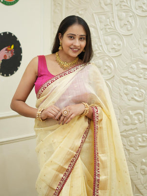 By Mhajani Saree With Gota Patti Work  