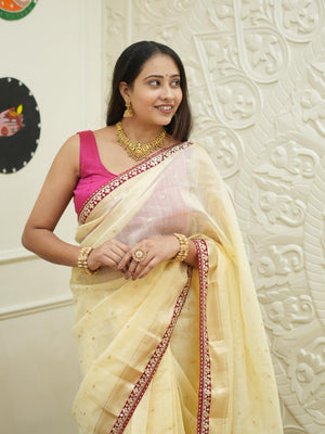 By Mhajani Saree With Gota Patti Work  