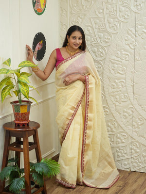 By Mhajani Saree With Gota Patti Work  