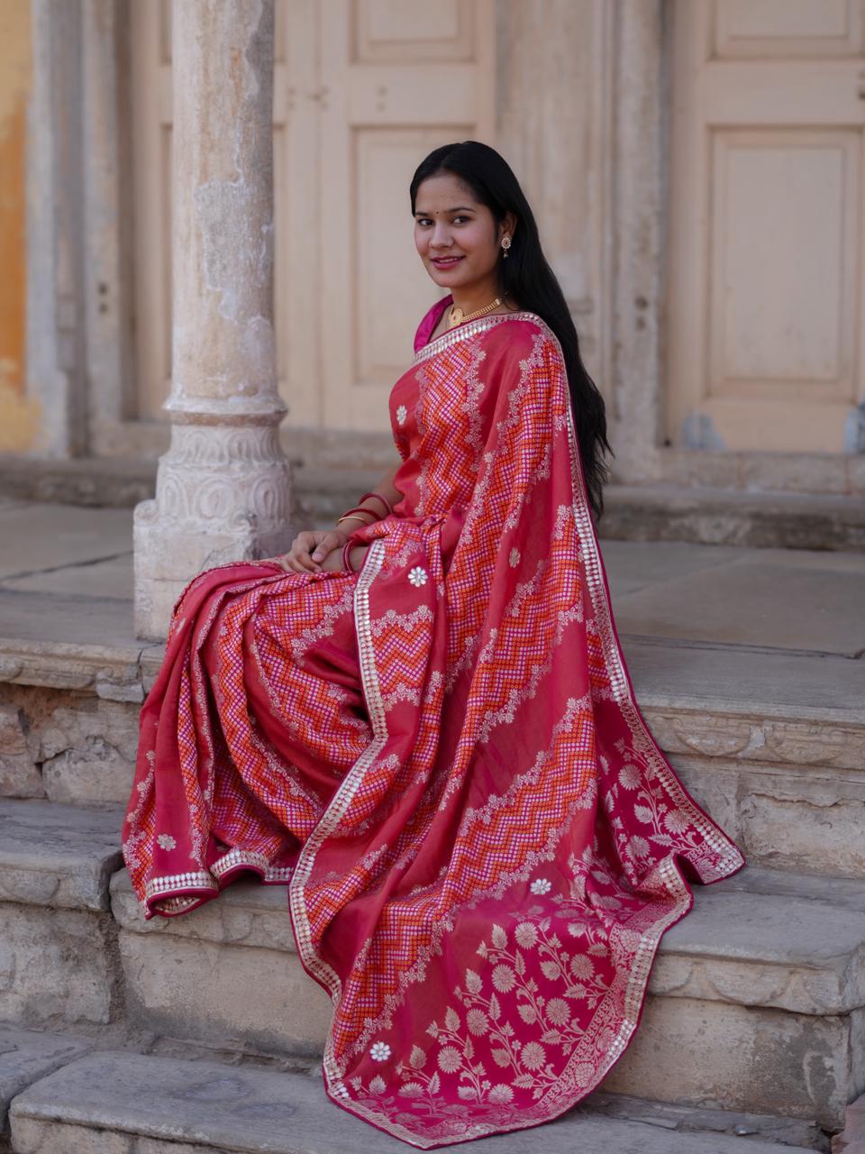 Buy Festive Special Dola Silk Saree Banarasi Design Tanmira  Image 2