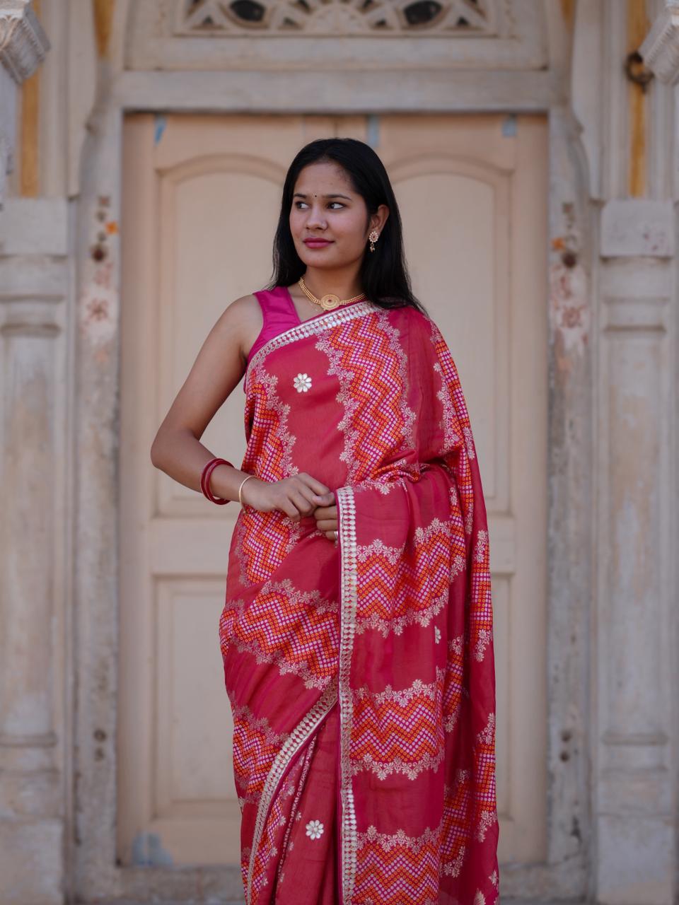 Buy Festive Special Dola Silk Saree Banarasi Design Tanmira  Image 3