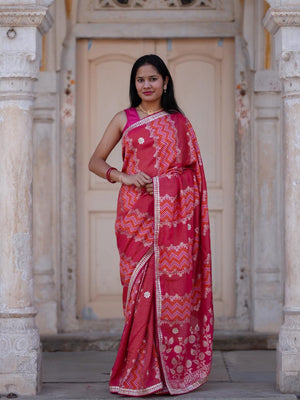 Buy Festive Special Dola Silk Saree Banarasi Design Tanmira  Image 1