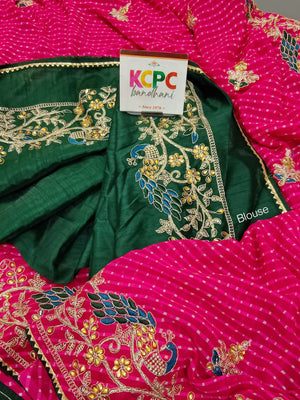 Leheriyrea style saree with embroidery work